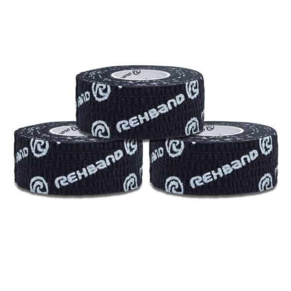 018146_25mm_black_Rehband_Rx_Athletic_Tape_Hook_3rollen_02 Rehband Rx Athletic Power-Wrap 25mm - Image 3