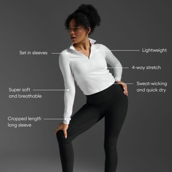 2XU OL Flex Crop 1/2 Zip langerma, kvenna - Image 5