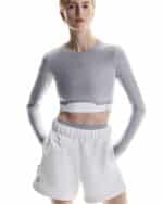 On Train Long Sleeve Crop, kvenna - Image 6